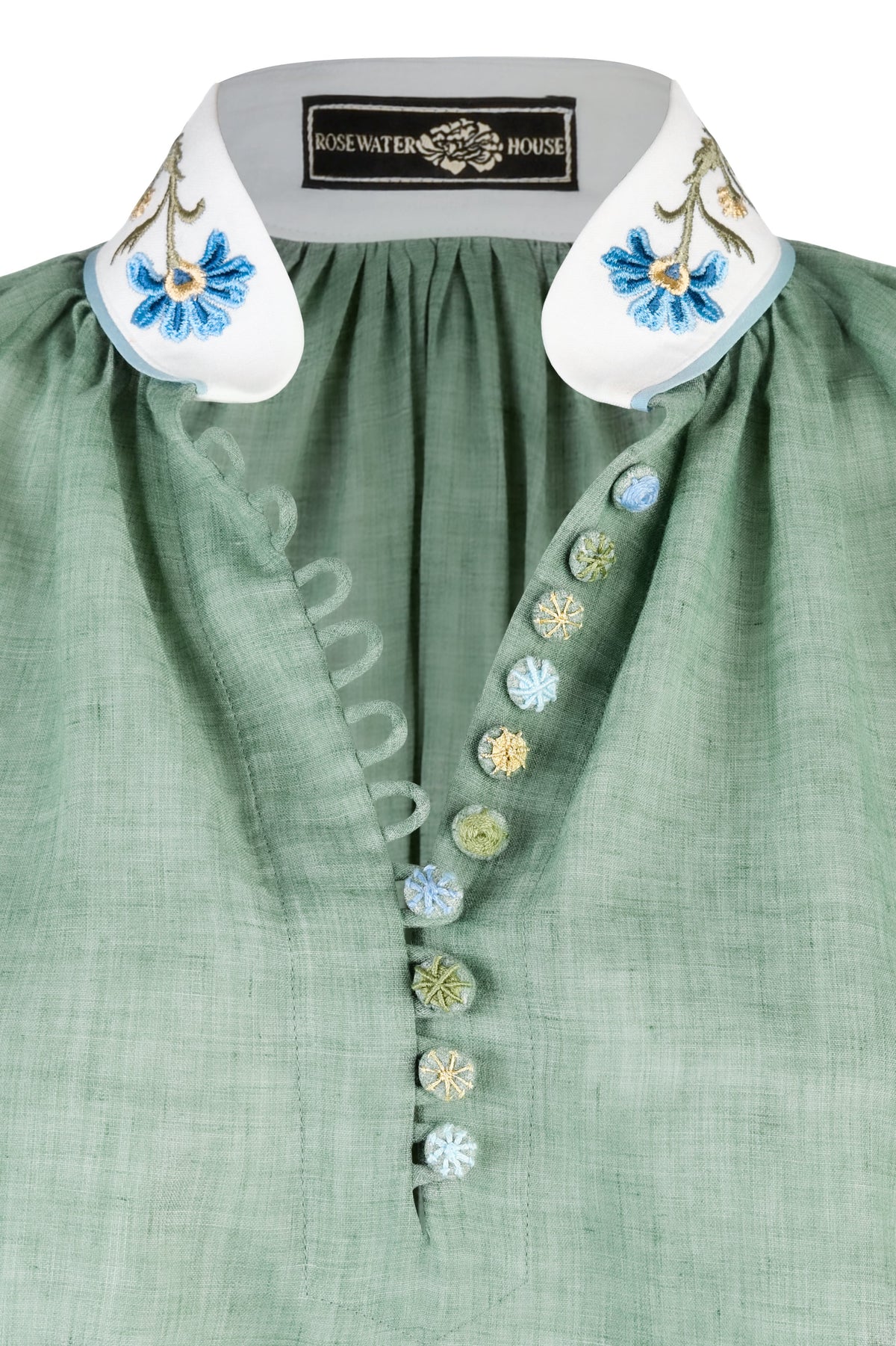 Ania Blouse - Green Tops - Blouse Rosewater House