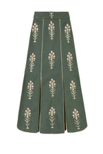 Shalimar Skirt- Shalimar Embroidered Green & Pink Rosewater House
