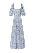 Rosa Dress - Printed Chiffon Blue Dresses - Maxi Rosewater House 