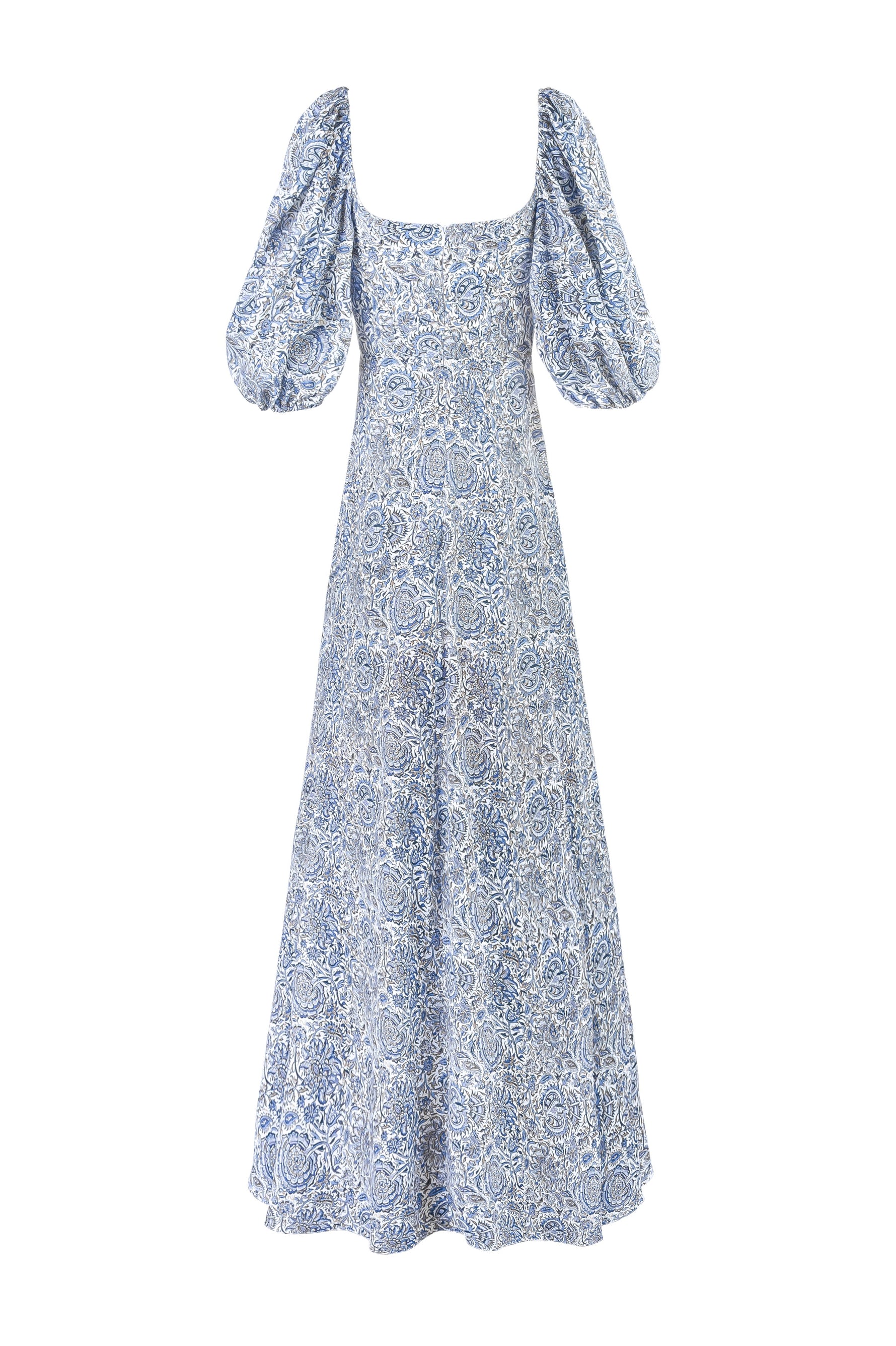 Rosa Dress - Printed Chiffon Blue Dresses - Maxi Rosewater House 