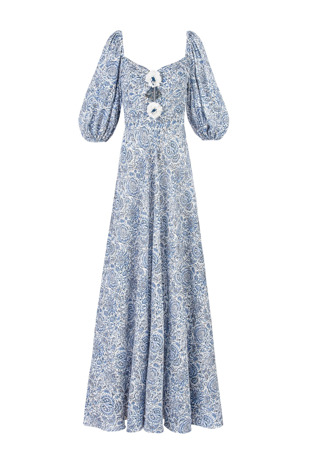 Rosa Dress - Printed Chiffon Blue Dresses - Maxi Rosewater House 
