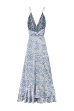 Shiraz Ruffle Dress - Iris Print Dresses - Midi Rosewater House 