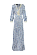 Tooba Maxi Dress - Printed Iris + Carnation Embroidery Dresses - Maxi Rosewater House 