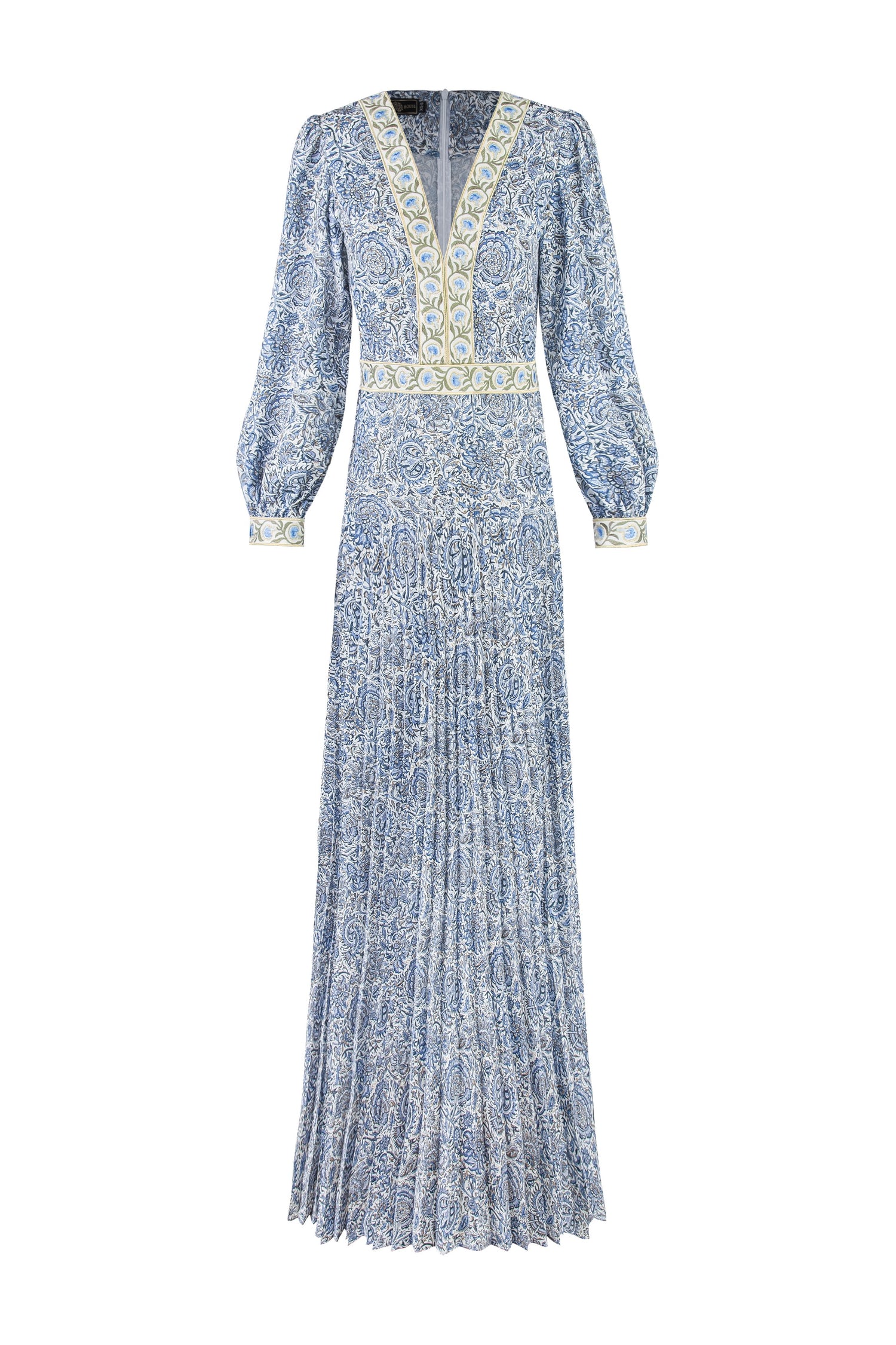Tooba Maxi Dress - Printed Iris + Carnation Embroidery Dresses - Maxi Rosewater House 