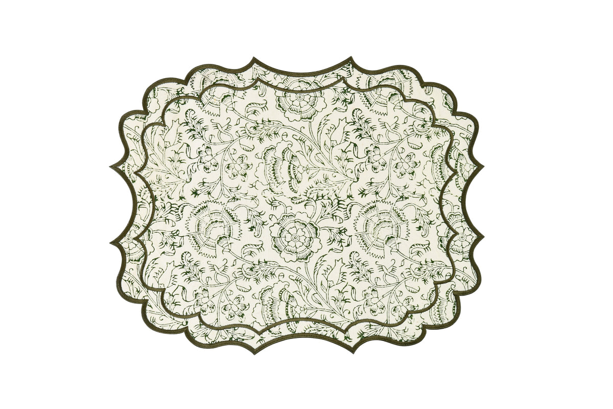 Iris Placemats - Green Rosewater House