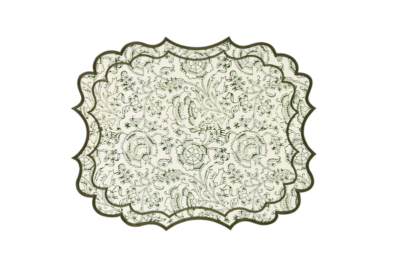 Iris Placemats - Green Rosewater House 