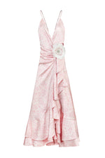 Shiraz Ruffle Dress - Iris Print Dresses - Midi Rosewater House 