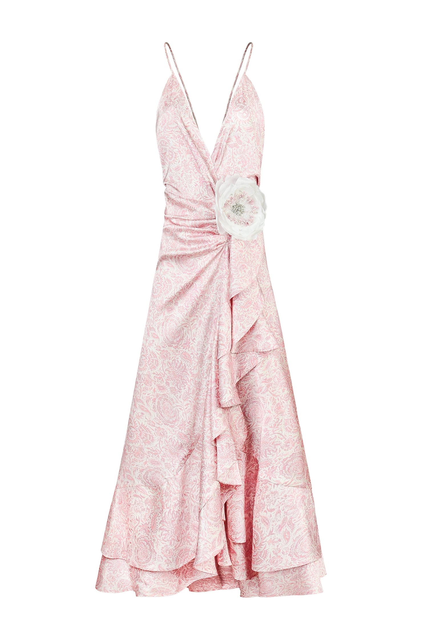Shiraz Ruffle Dress - Iris Print Dresses - Midi Rosewater House 
