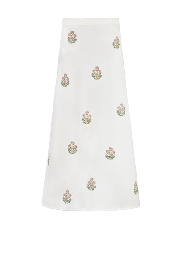 Mina Skirt - Ivory & Pink (SAMPLE) Rosewater House 