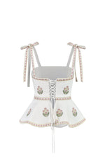 Mina Top - Ivory & Pink (SAMPLE) Rosewater House