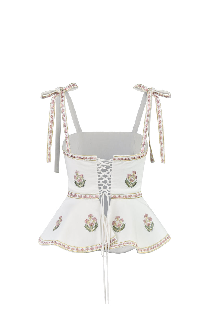 Mina Top - Ivory & Pink (SAMPLE) Rosewater House 