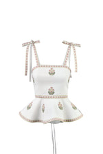 Mina Top - Ivory & Pink (SAMPLE) Rosewater House