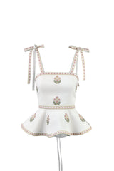 Mina Top - Ivory & Pink (SAMPLE) Rosewater House 
