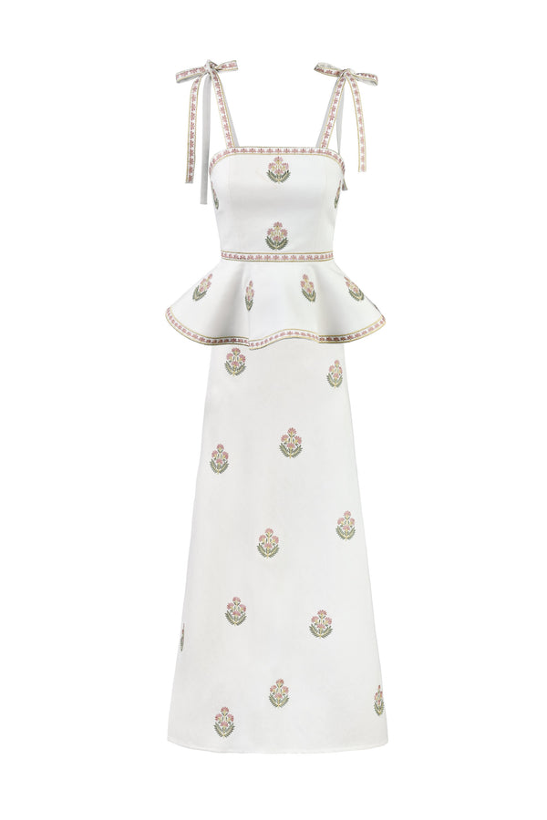 Mina Skirt - Ivory & Pink (SAMPLE) Rosewater House 