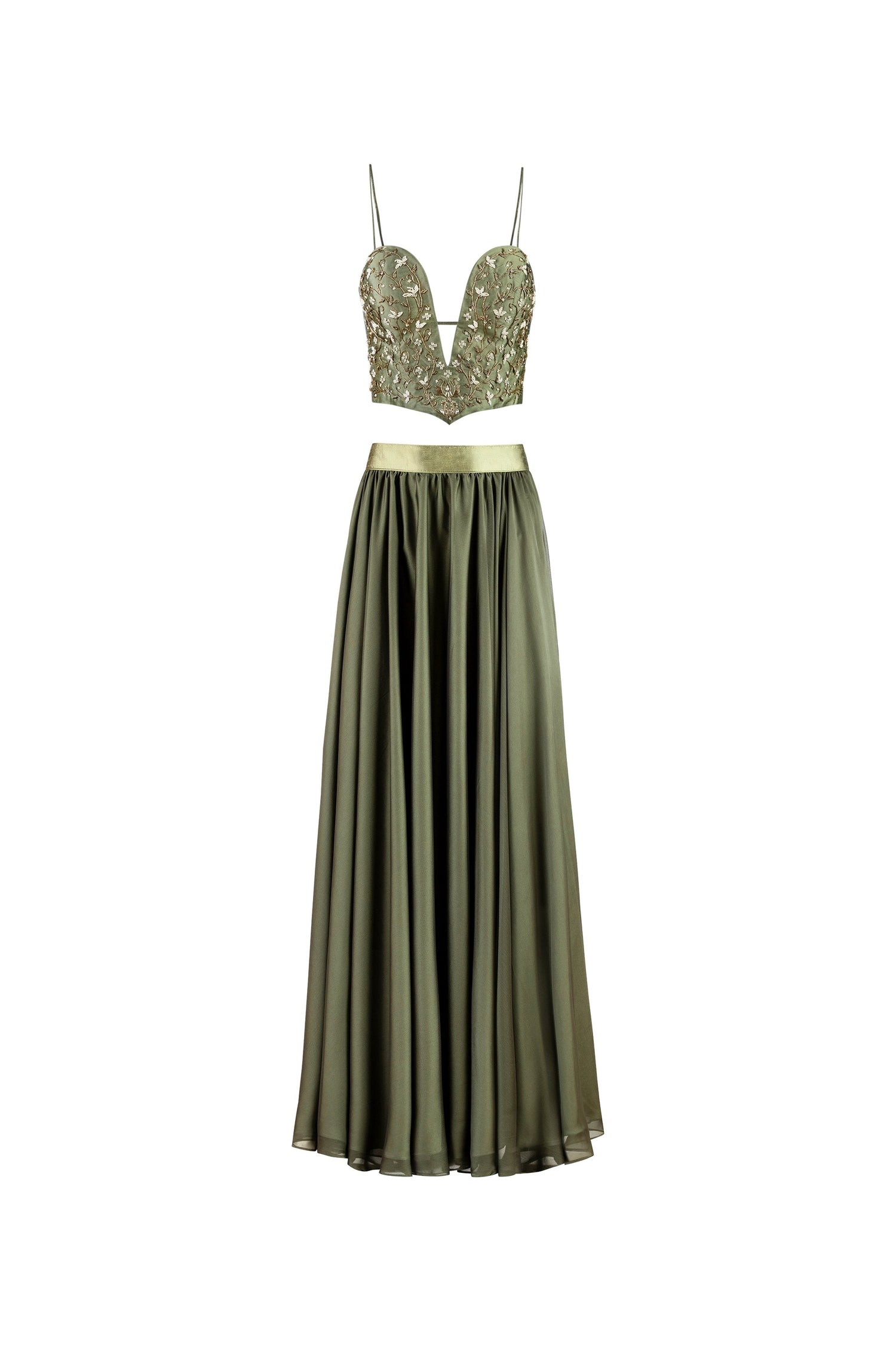 Jasmine Bustier and Skirt - Olive Dresses - Formal Rosewater House