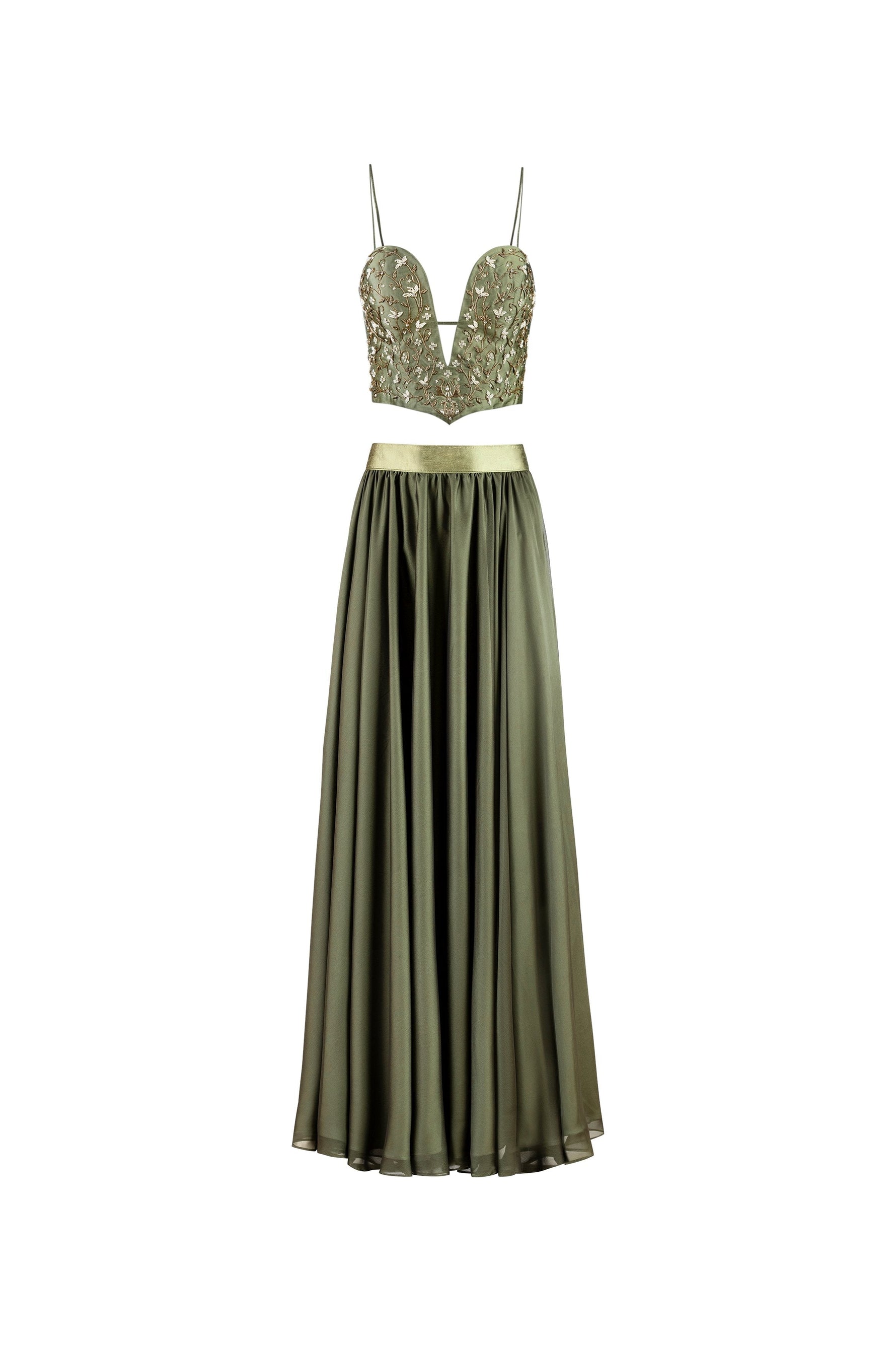 Jasmine Bustier and Skirt - Olive Dresses - Formal Rosewater House