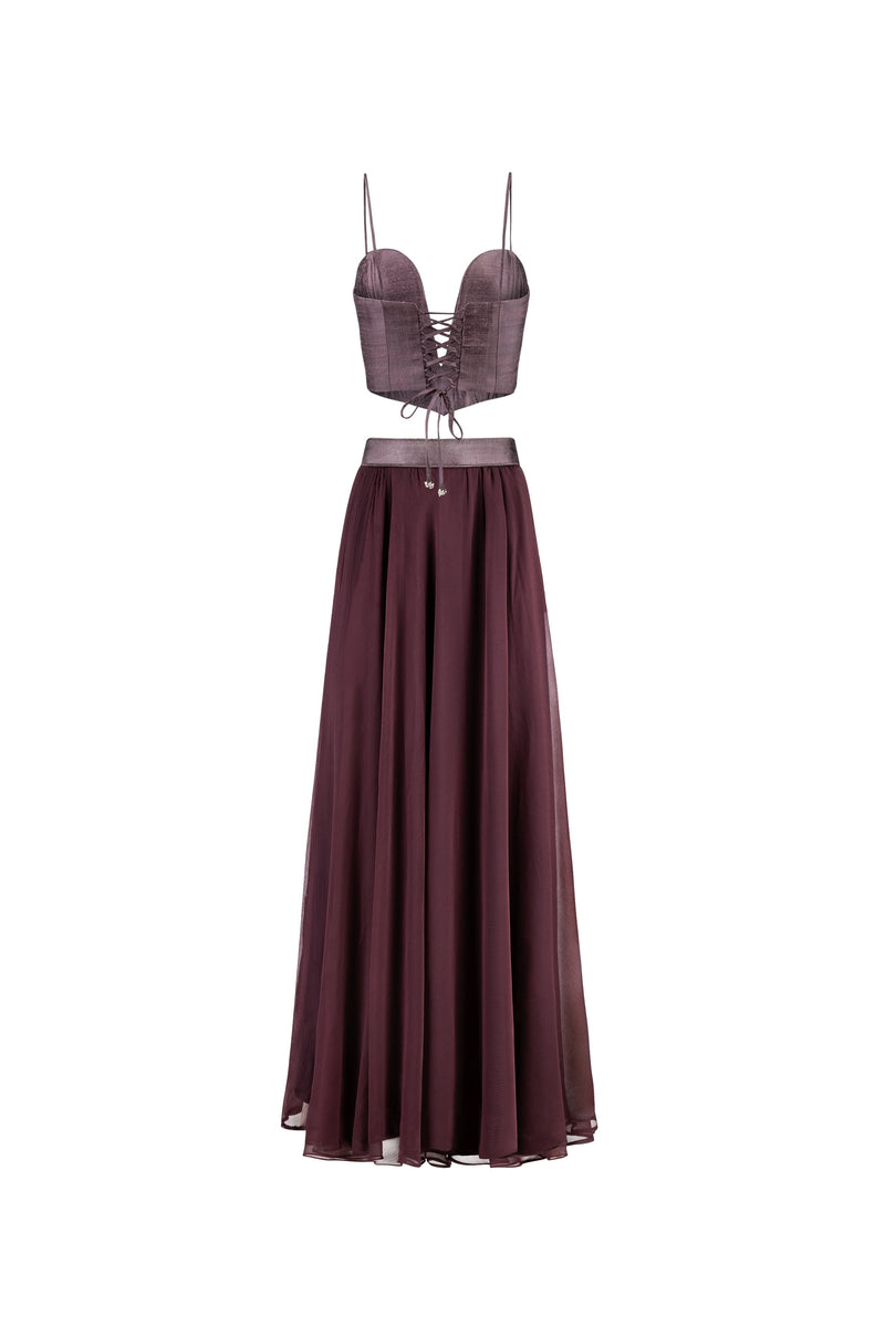 Jasmine Bustier and Skirt - Violet Dresses - Formal Rosewater House 