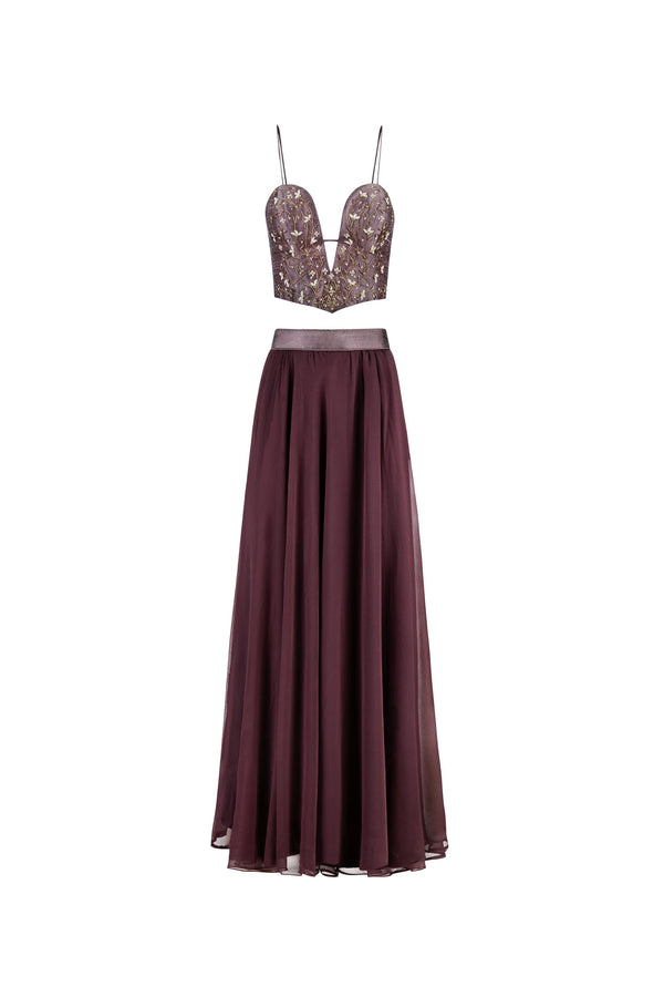 Jasmine Bustier and Skirt - Violet Dresses - Formal Rosewater House 