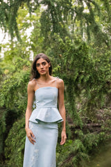 Lily Top - Baby Blue & Ivory Rosewater House 