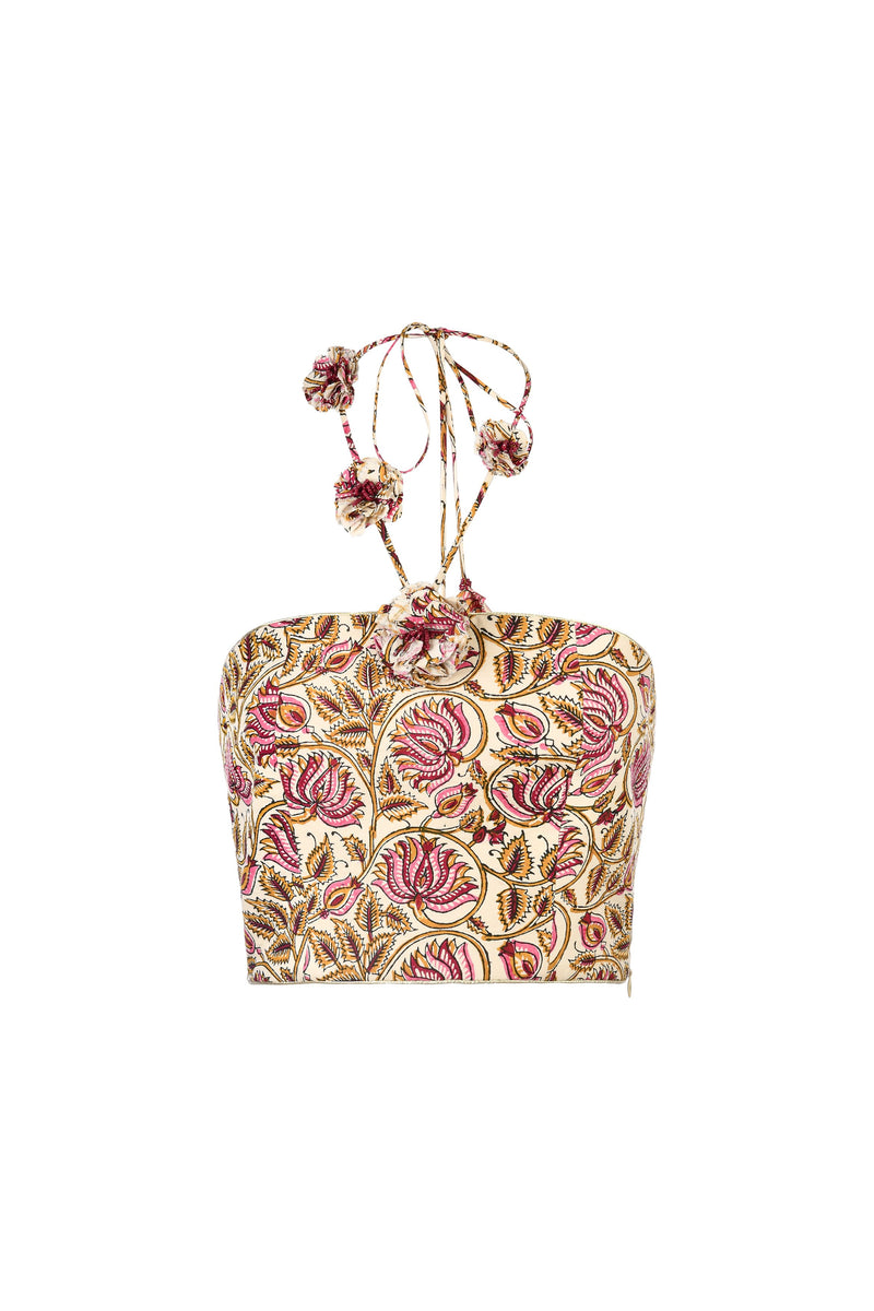 Hava Bustier - Pink Lotus Tops - Bustier & Embroidered Rosewater House 