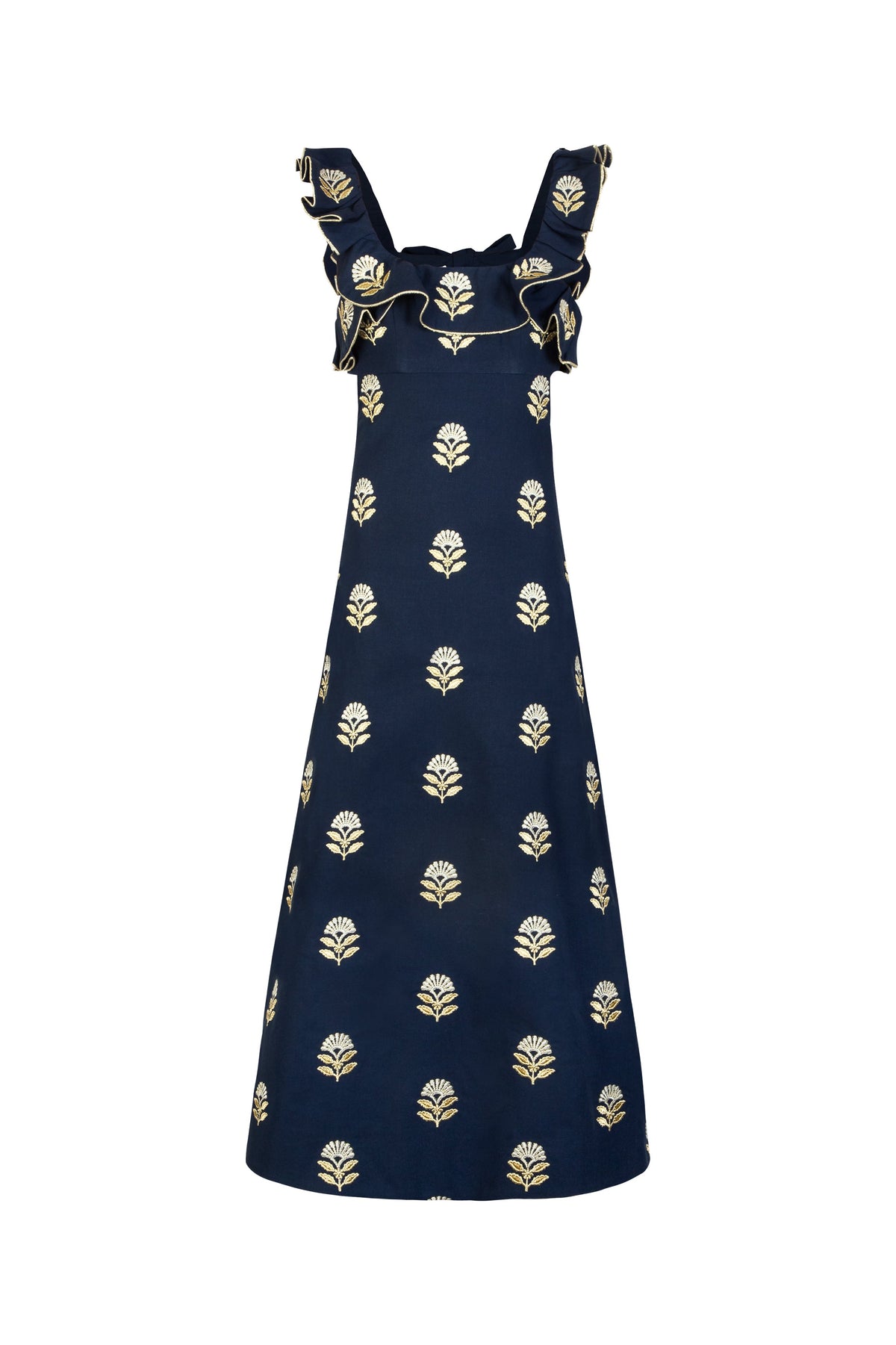 Malika Dress - Lotus Embroidery Dresses - Midi Rosewater House 