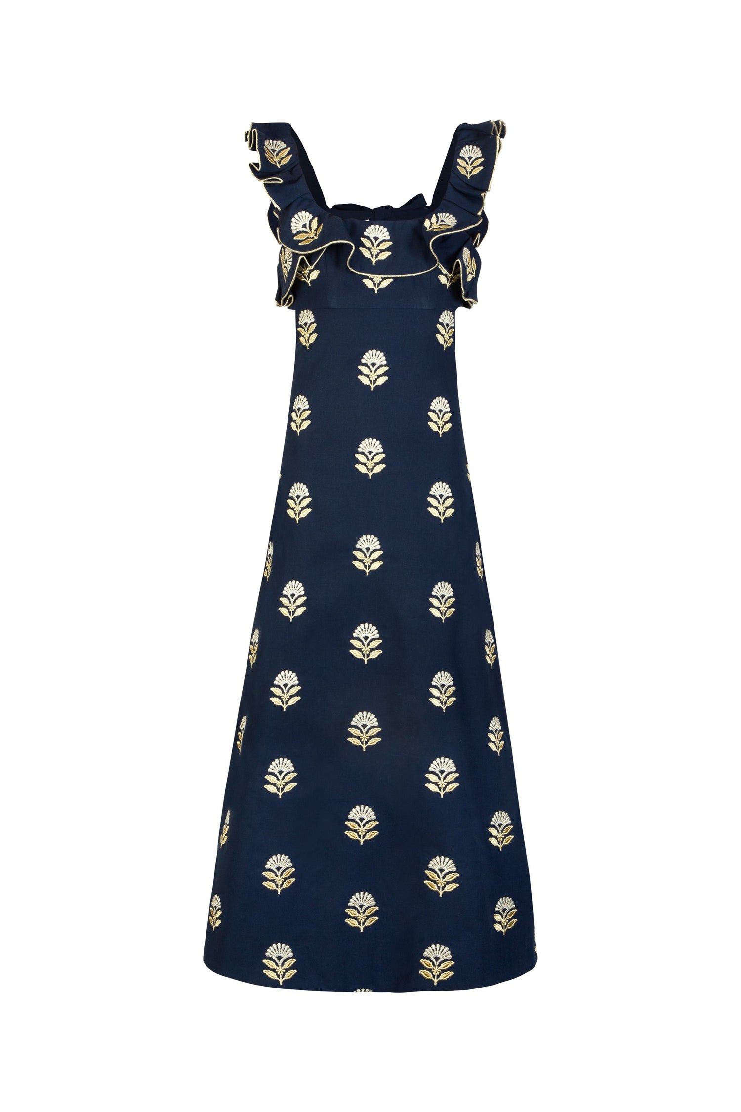 Malika Dress - Lotus Embroidery Dresses - Midi Rosewater House 
