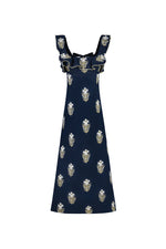Malika Dress - Lotus Embroidery Dresses - Midi Rosewater House 