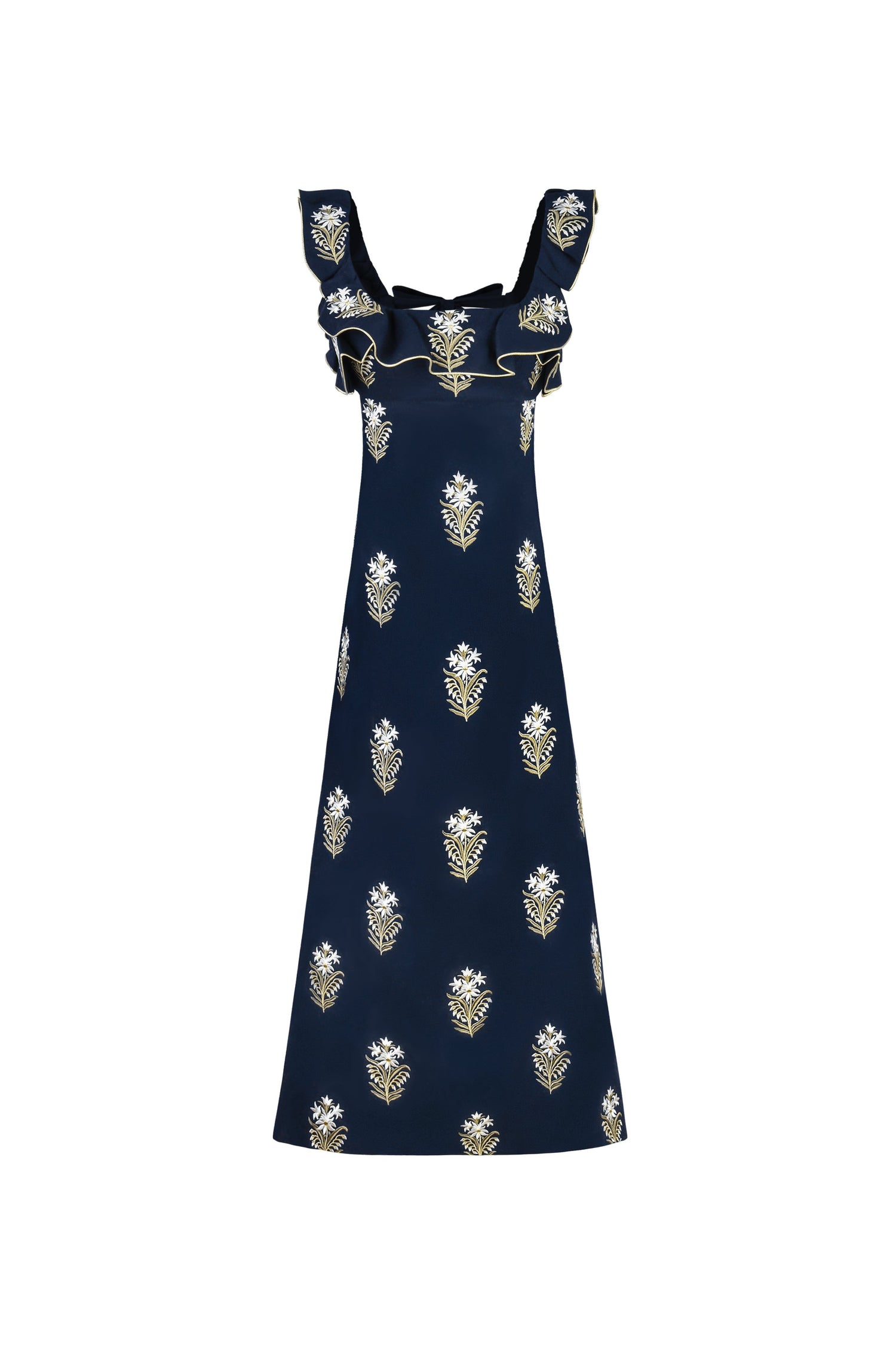 Malika Dress - Lotus Embroidery Dresses - Midi Rosewater House 