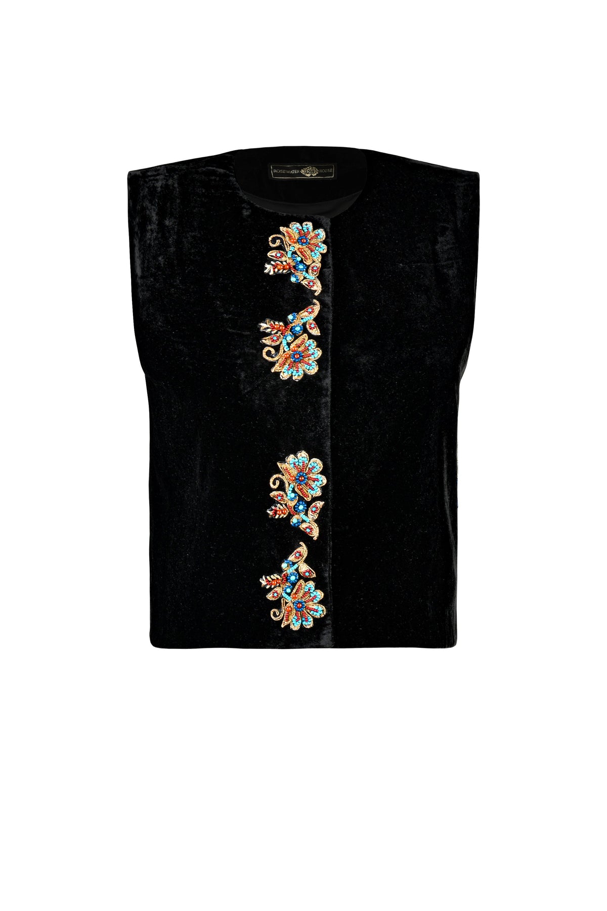 Nazgol Vest - Velvet Tops - Vests Rosewater House 