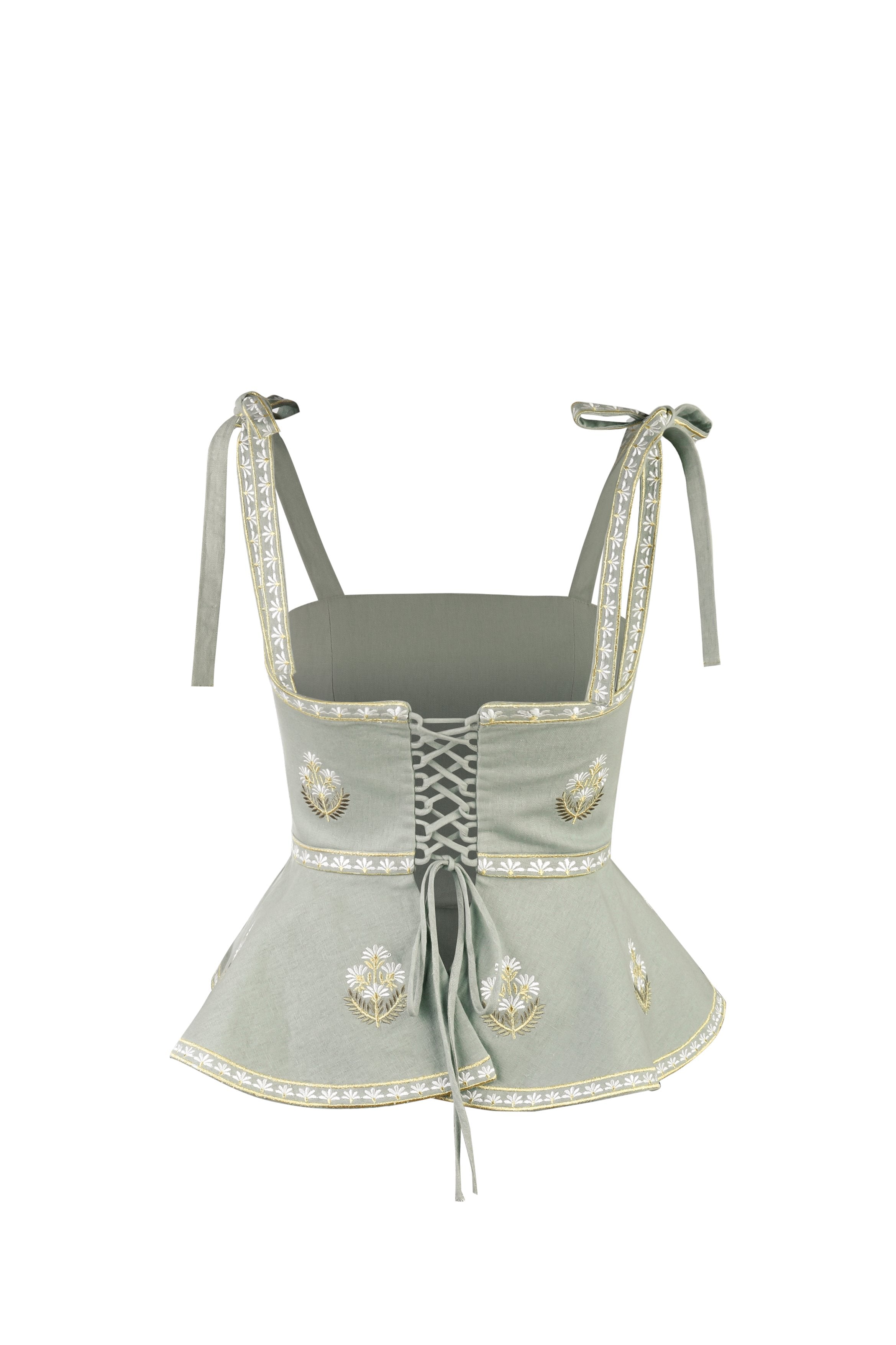 Mina Top - Mint & Ivory Rosewater House