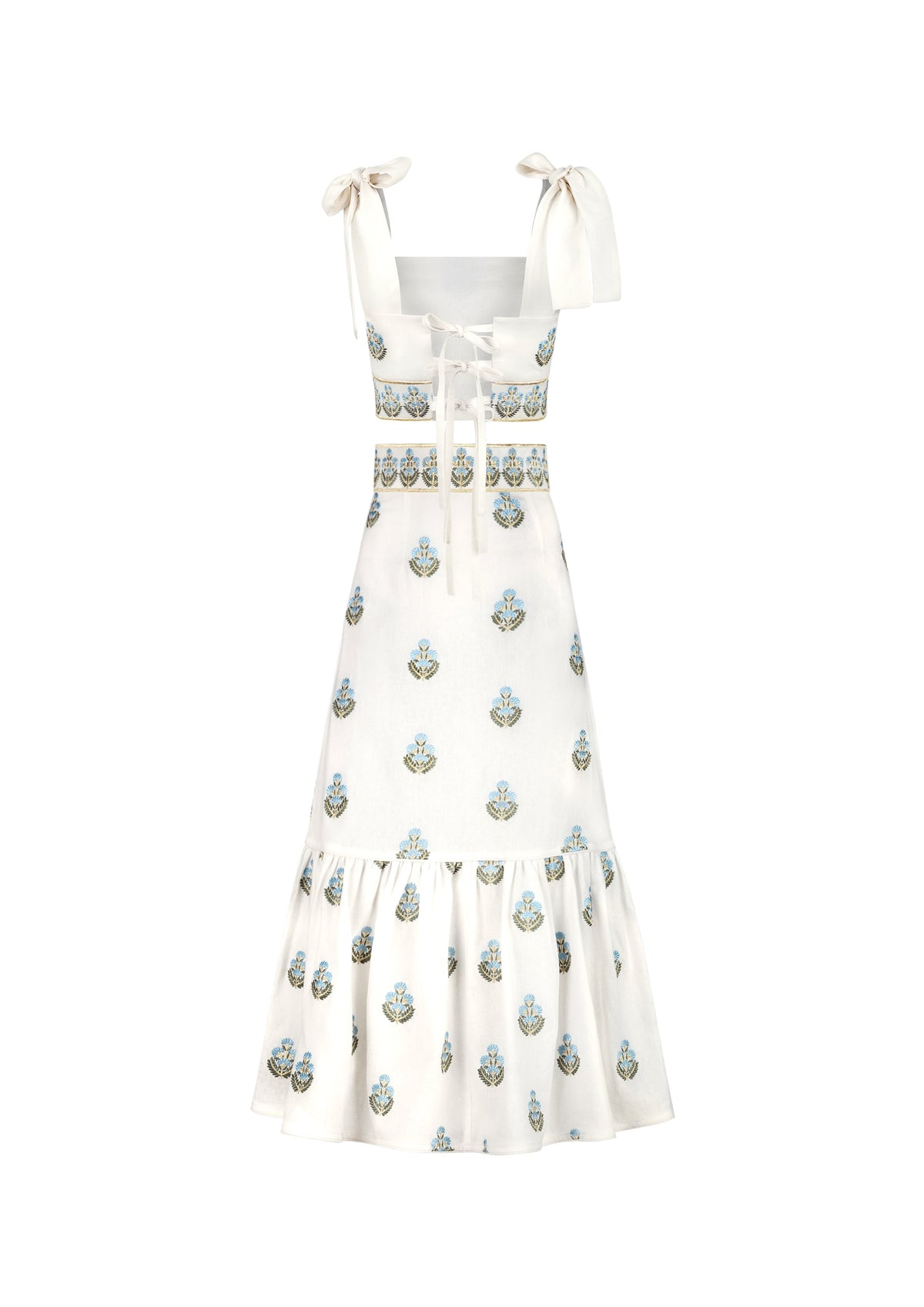 Begum Set - Off White & Blue Rosewater House