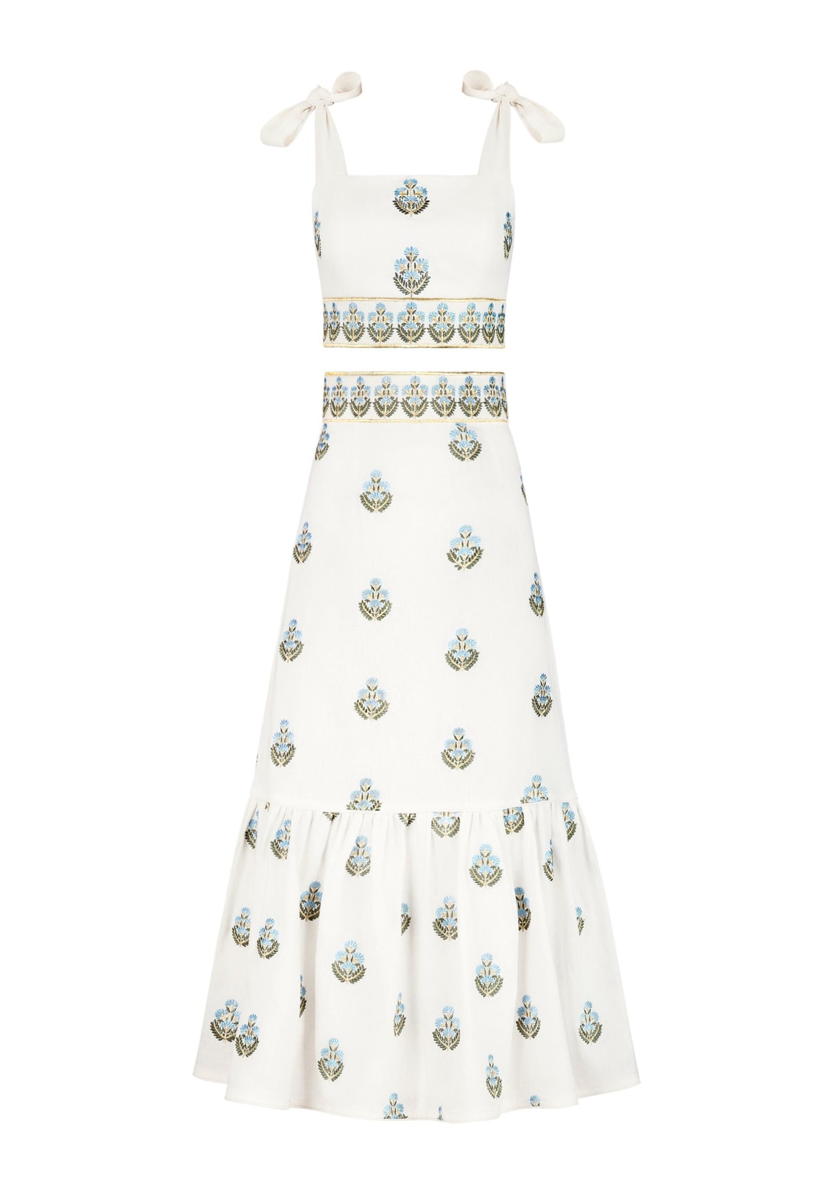 Begum Set - Off White & Blue Dresses - Formal OVER THE MOON