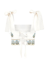 Begum Crop Top - Shalimar Embroidery Tops - Bustier & Embroidered Rosewater House - Wholesale SS25 
