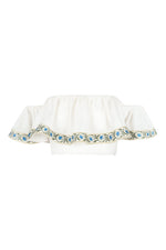 Carnation Off the Shoulder Top - Carnation Embroidery Tops - Bustier & Embroidered OVER THE MOON 