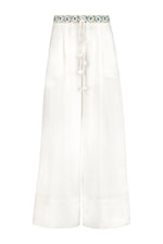 Carnation Pants - White & Blue Bottoms - Pants Rosewater House