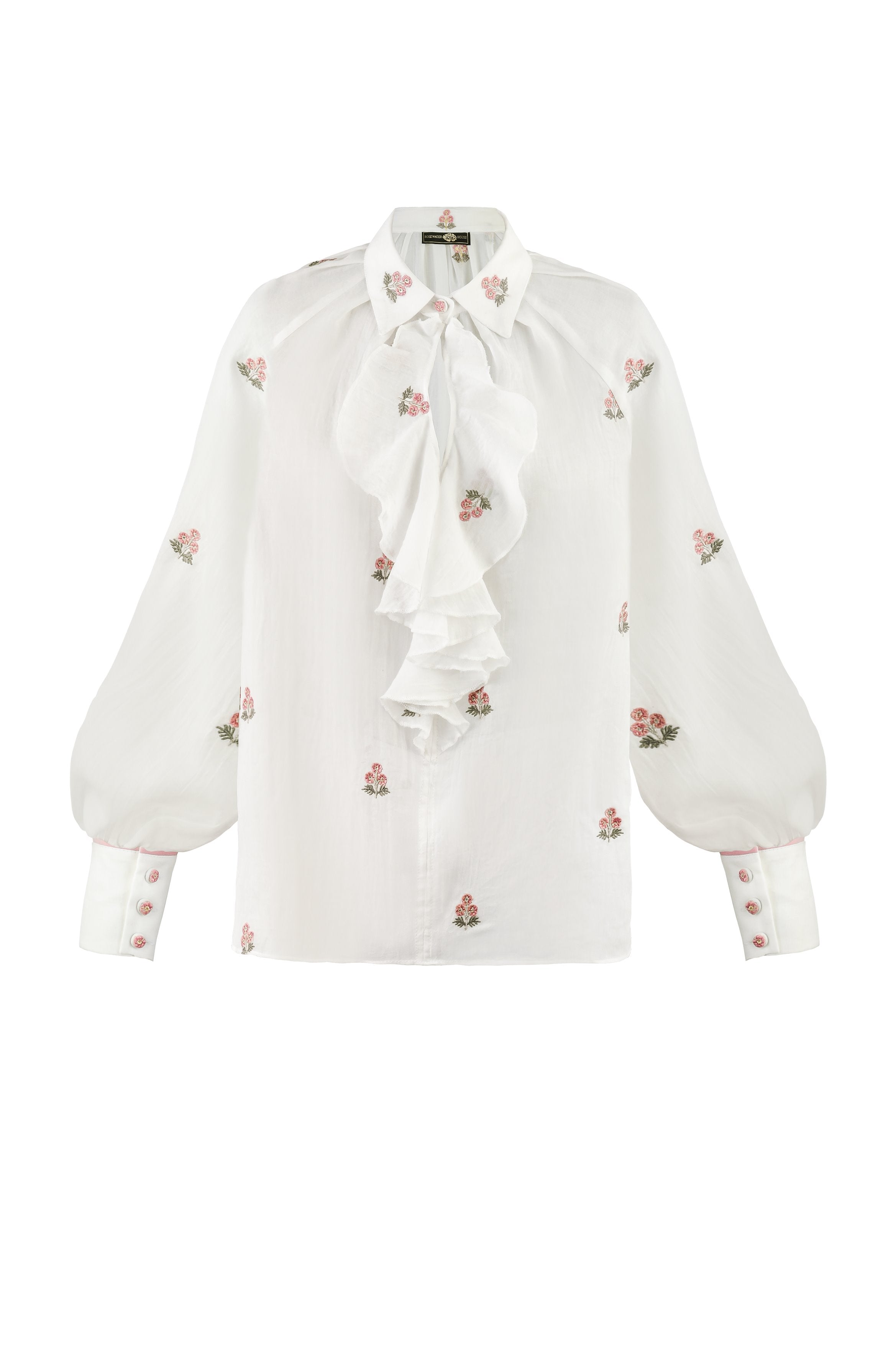 Naz Blouse - White & Pink Rosewater House