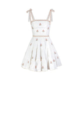 Naz Mini Dress - White & Pink Rosewater House 