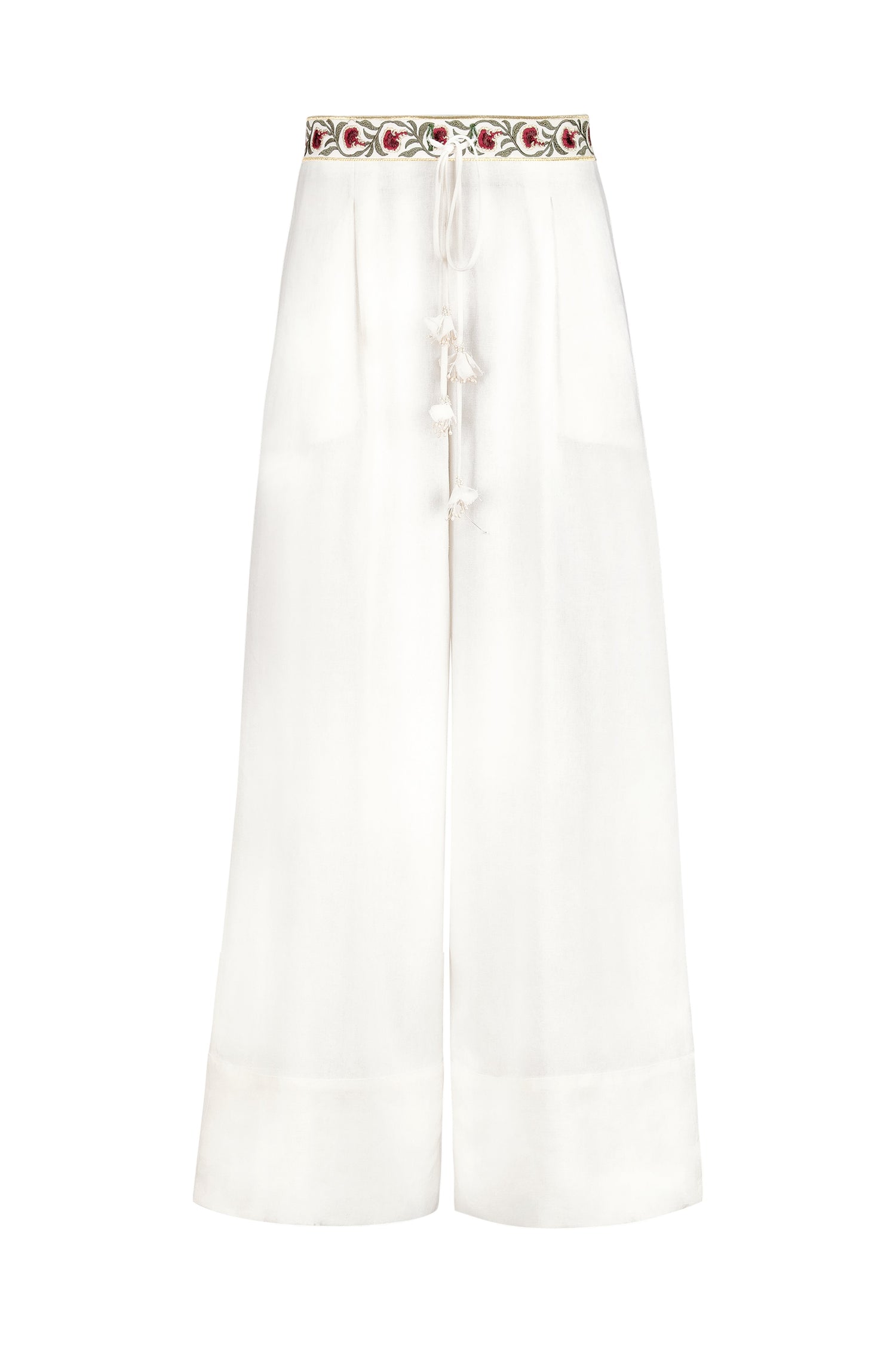 Carnation Pants - White & Red (SAMPLE) Bottoms - Pants RoseWaterHouse