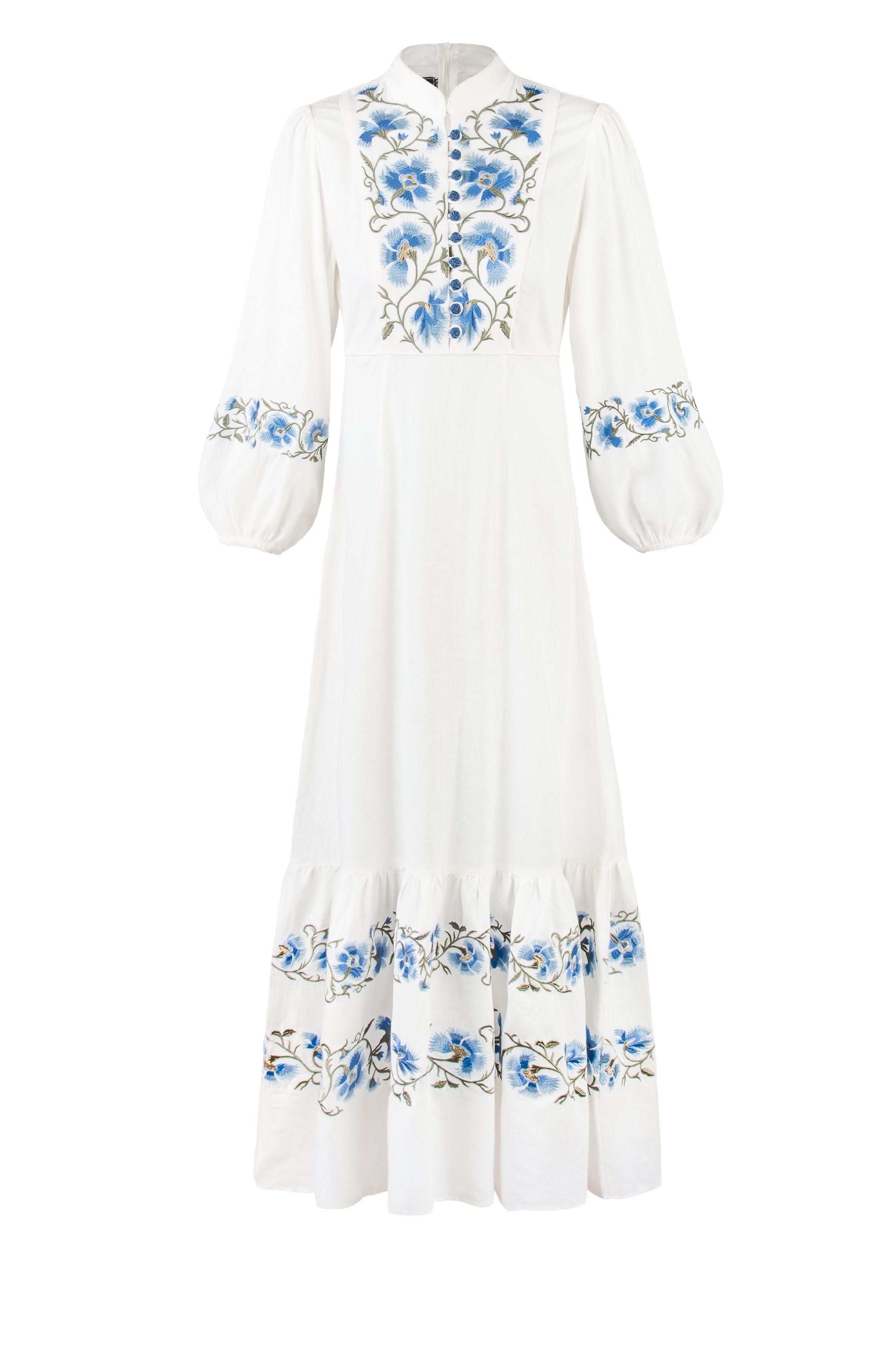 Saba Maxi Dress -off-white & Blue Rosewater House