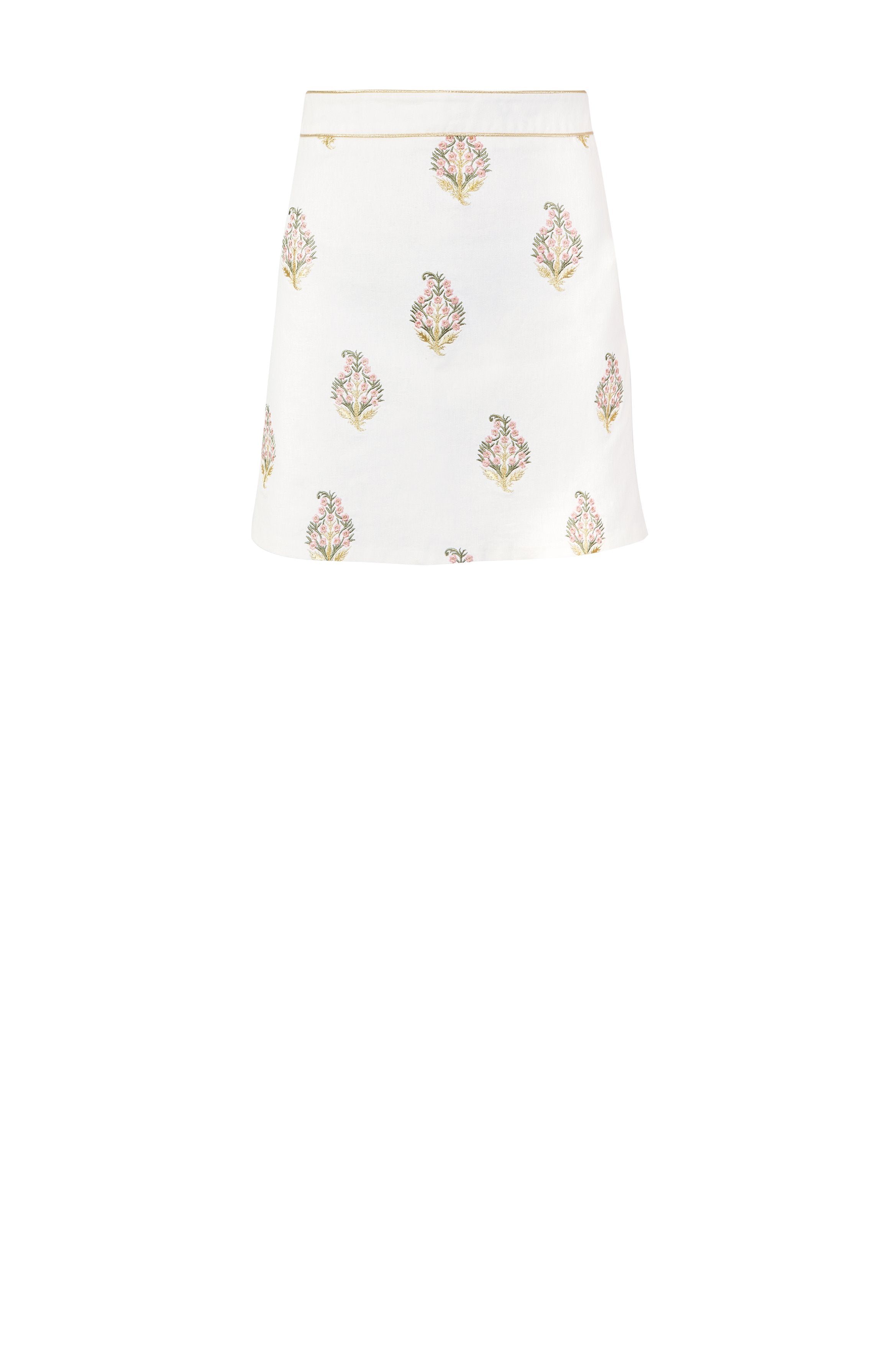 Sarv Mini Skirt - White & Pink Rosewater House