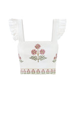 Yalda Ruffle Bustier - Naz Embroidery Tops - Bustier & Embroidered Rosewater House 
