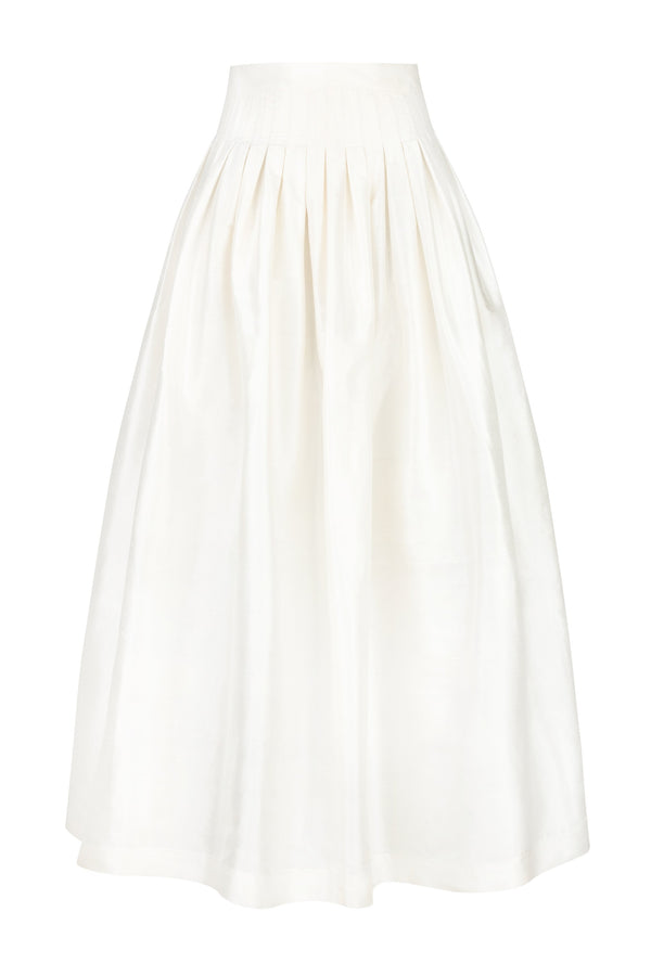 Silk Taffeta Yass Skirt - Off White Bottoms - Skirts Rosewater House 