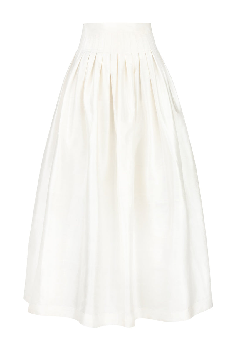 Silk Taffeta Yass Skirt - Off White Bottoms - Skirts Rosewater House 