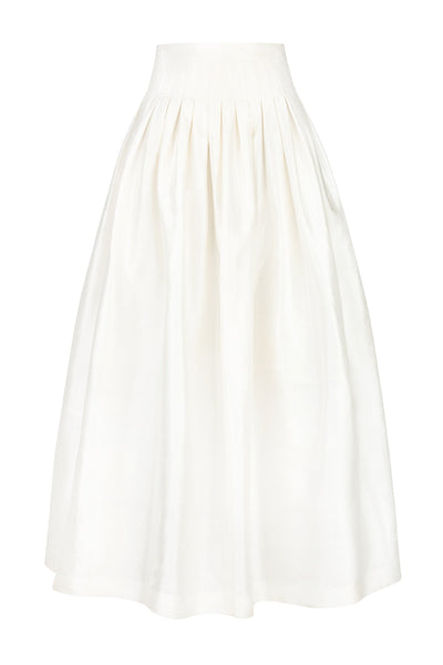 Raw Silk Taffeta Yass Skirt - Off White | Rosewater House