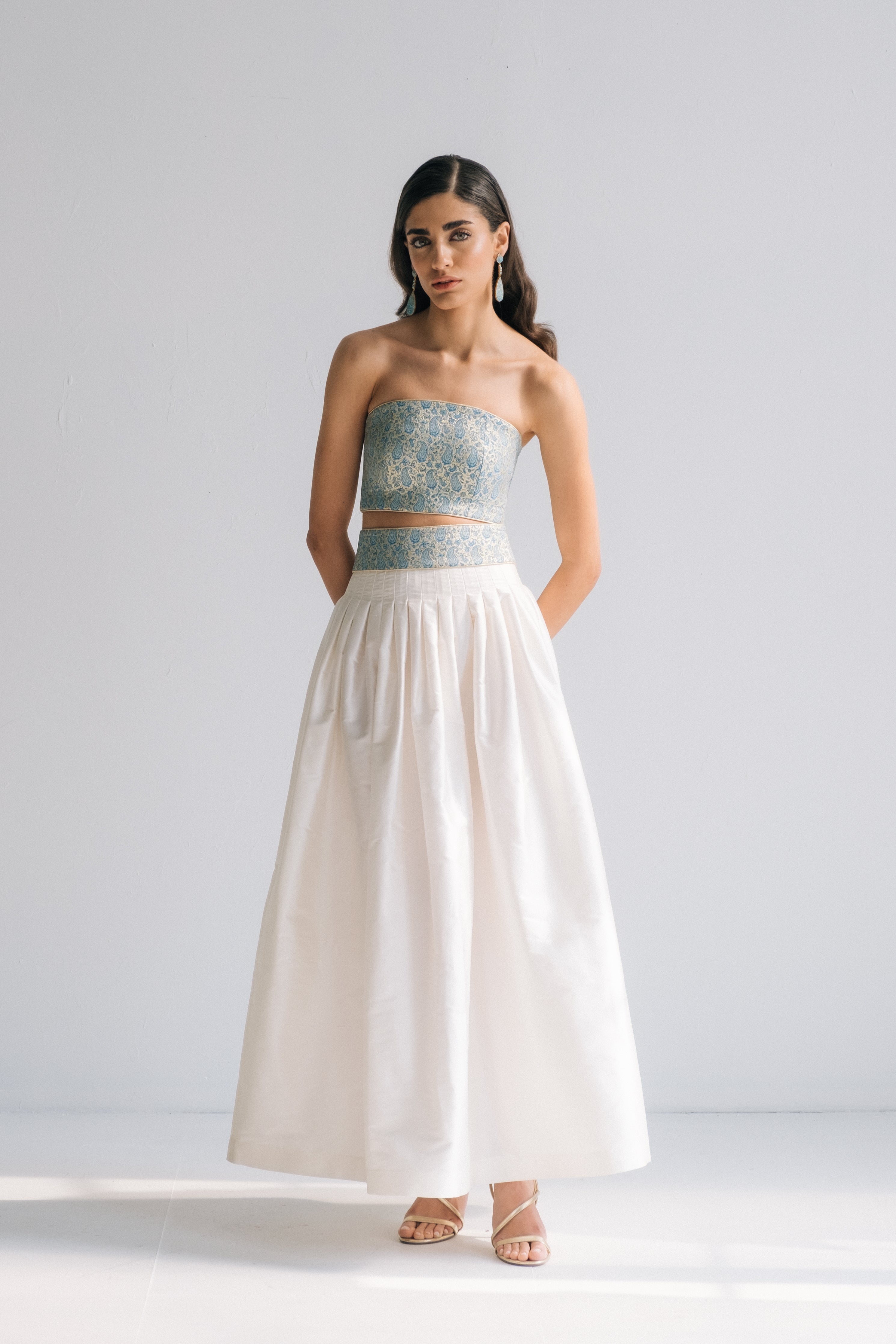 Silk Taffeta Yass Skirt - Off White Bottoms - Skirts Rosewater House