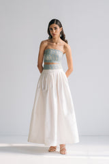 Silk Taffeta Yass Skirt - Off White Bottoms - Skirts Rosewater House 