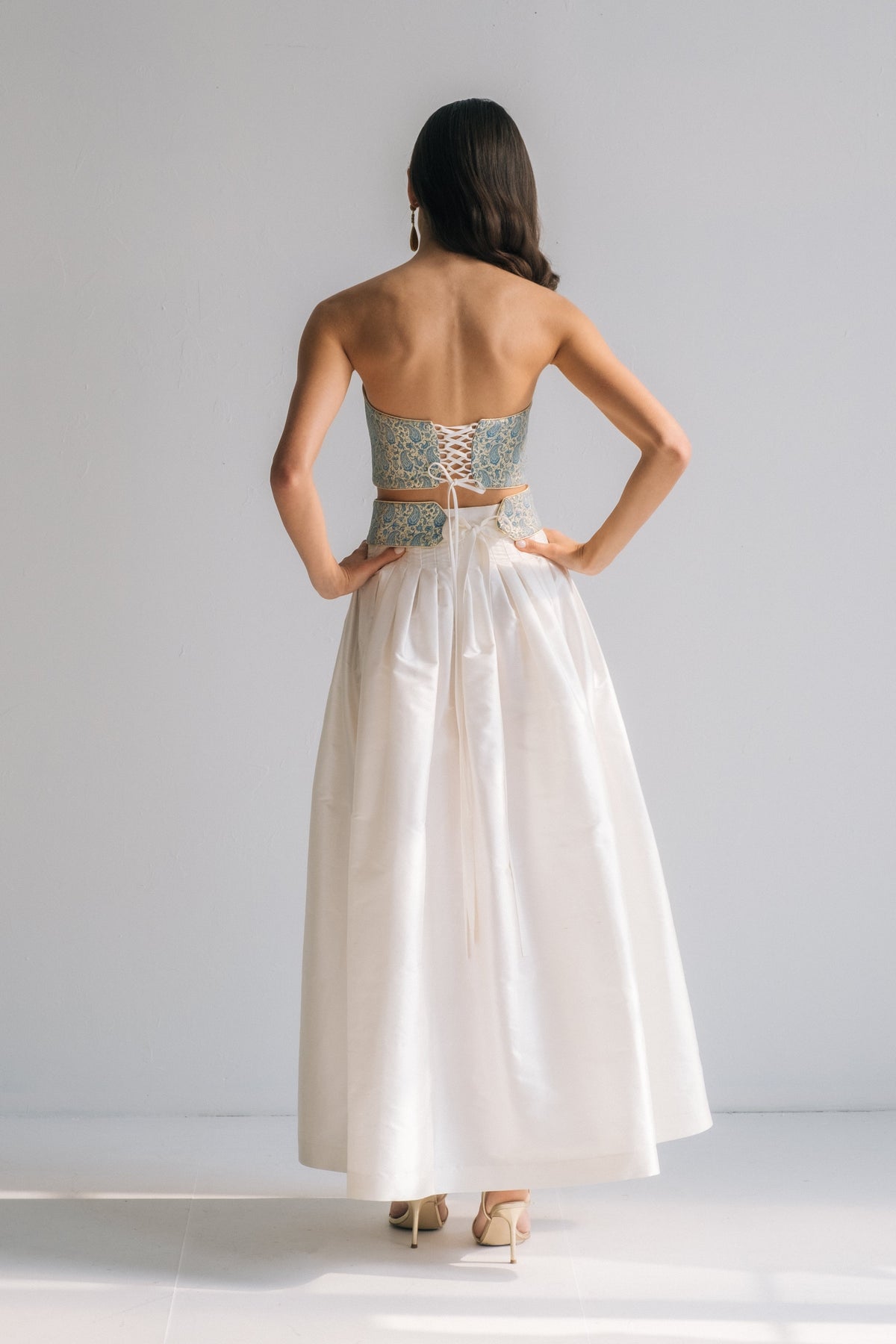 Silk Taffeta Yass Skirt - Off White Bottoms - Skirts Rosewater House