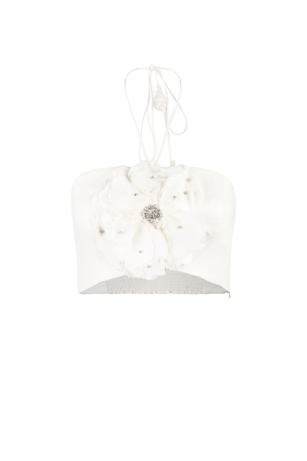 Gol Crop Top - Persica Floral Embelishment Tops - Bustier & Embroidered Rosewater House - Wholesale SS25 