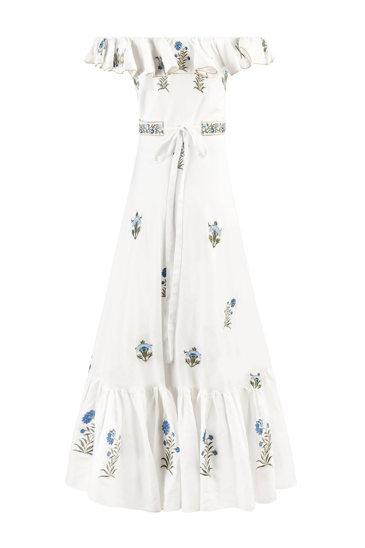 Malika Belted Maxi Dress - Fauna Embroidery Dresses - Maxi Rosewater House 