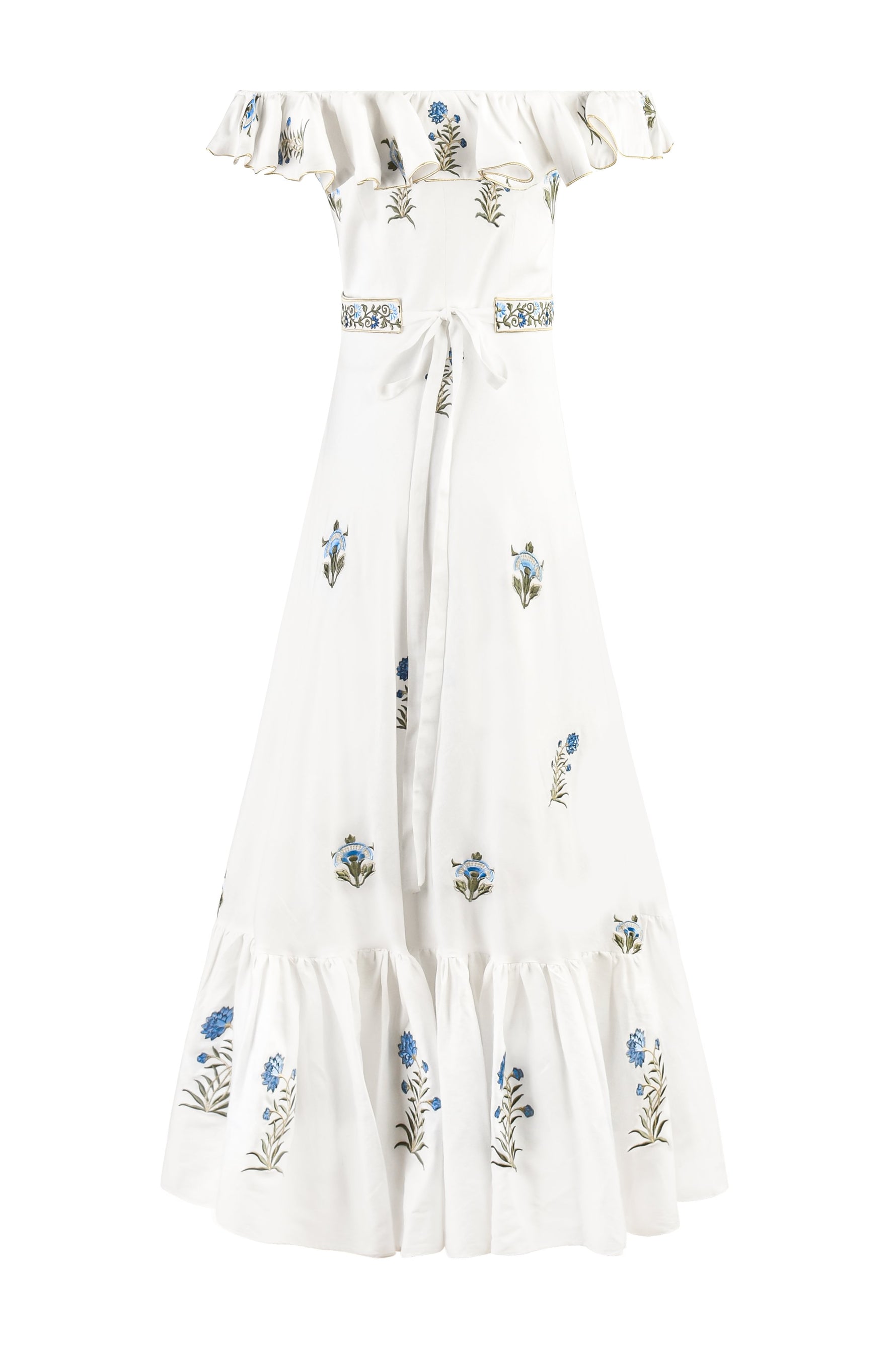 Malika Belted Maxi Dress - Fauna Embroidery Dresses - Maxi Rosewater House 